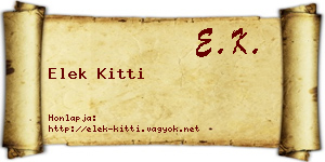 Elek Kitti névjegykártya