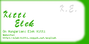 kitti elek business card